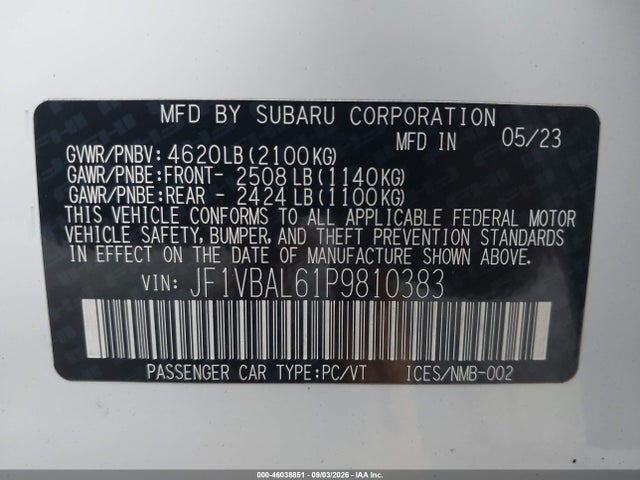 2023 SUBARU WRX LIMITED 9