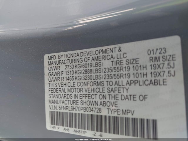 2023 HONDA ODYSSEY SPORT 9