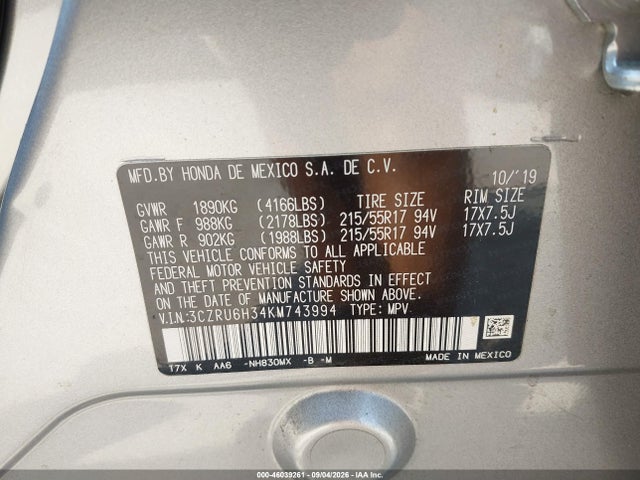 2019 HONDA HR-V LX 9