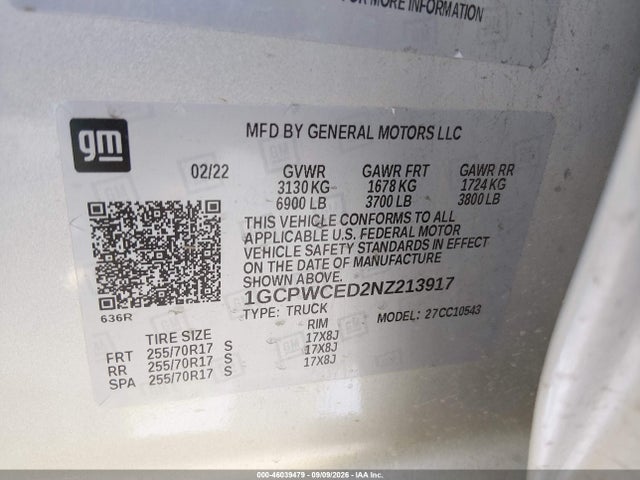 2022 CHEVROLET SILVERADO 1500 LTD 2WD SHORT BED LT 9