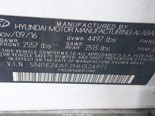 2017 HYUNDAI SONATA SE 9