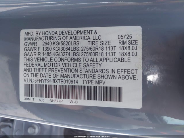 2026 HONDA PASSPORT AWD TRAILSPORT ELITE/AWD TRAILSPORT ELITE BLACKOUT 9