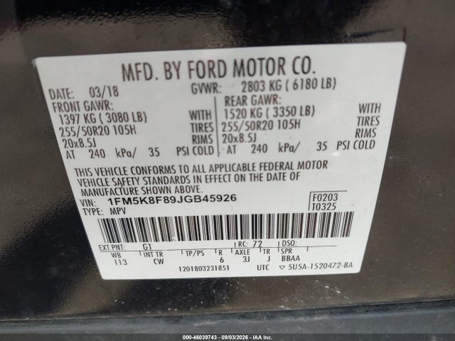 2018 FORD EXPLORER LIMITED 9