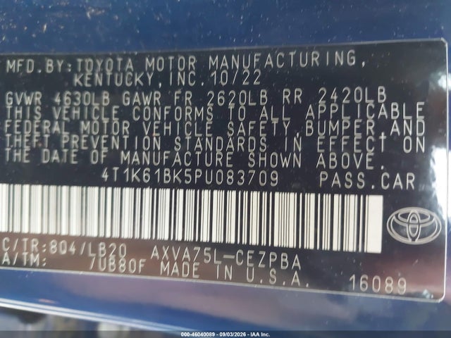 2023 TOYOTA CAMRY XSE AWD 9