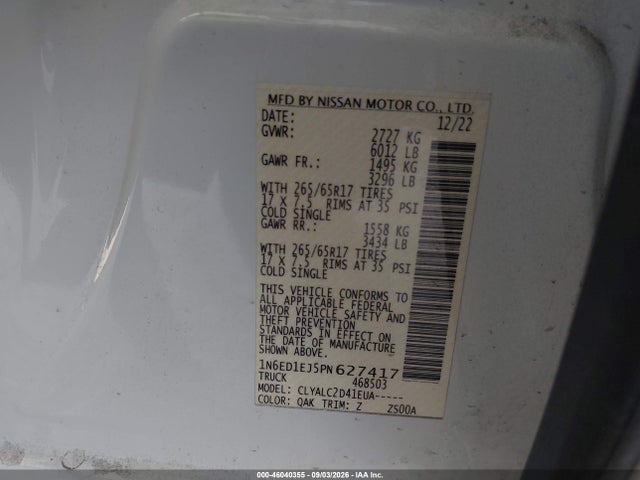 2023 NISSAN FRONTIER SV 4X2 9