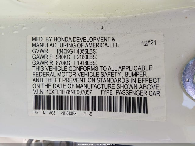 2022 HONDA CIVIC EX-L 9