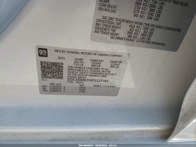 2023 CHEVROLET SILVERADO 1500 4WD STANDARD BED LT 9