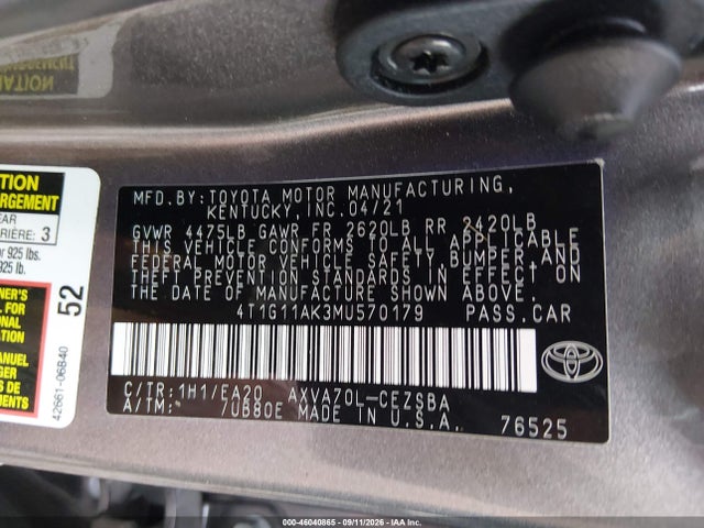 2021 TOYOTA CAMRY SE 9