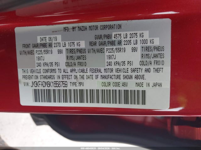 2019 MAZDA CX-5 GRAND TOURING 9