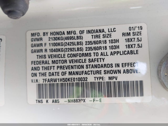 2019 HONDA CR-V EX 9