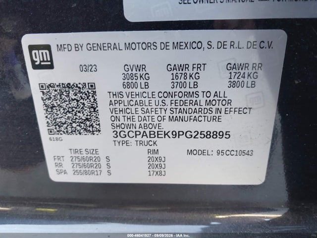 2023 CHEVROLET SILVERADO 1500 2WD SHORT BED CUSTOM 9