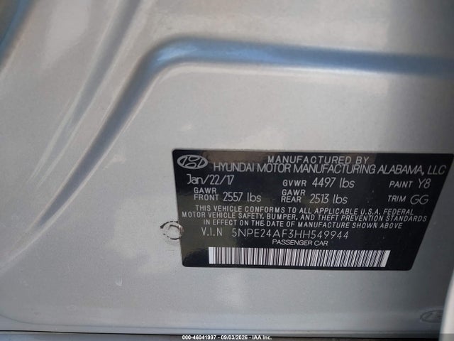 2017 HYUNDAI SONATA 9