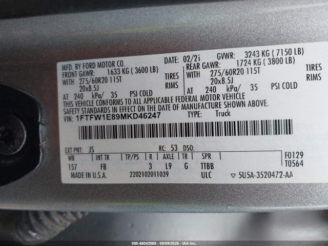 2021 FORD F-150 XLT 9