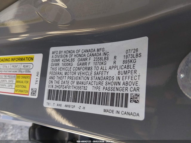 2026 HONDA CIVIC HYBRID SPORT/SPORT TOURING 9