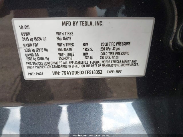 2026 TESLA MODEL Y PREMIUM REAR-WHEEL DRIVE/REAR-WHEEL DRIVE 9