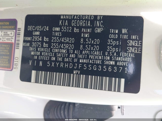 2025 KIA SORENTO EX 9