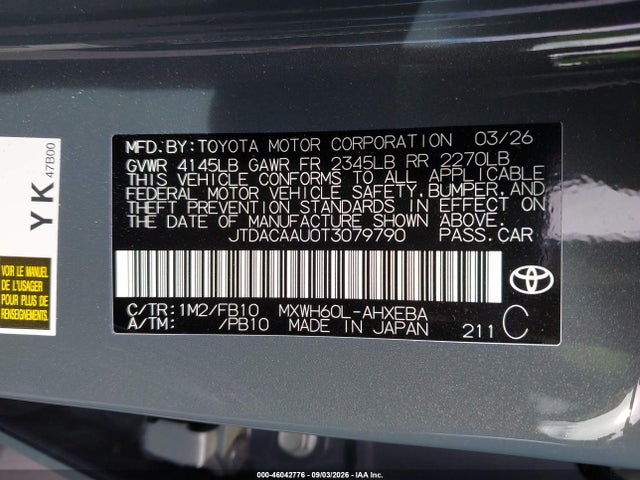 2026 TOYOTA PRIUS LE 9