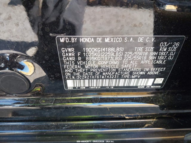 2026 HONDA HR-V 2WD EX-L 9