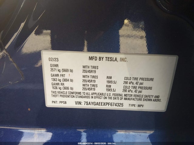 2023 TESLA MODEL Y AWD/LONG RANGE DUAL MOTOR ALL-WHEEL DRIVE 9