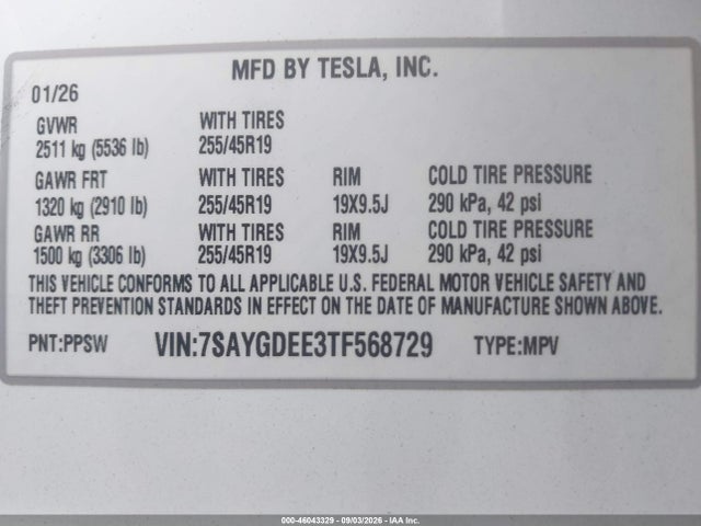 2026 TESLA MODEL Y ALL-WHEEL DRIVE/LONG RANGE LAUNCH SERIES/PREMIUM ALL-WHEEL DRIVE 9