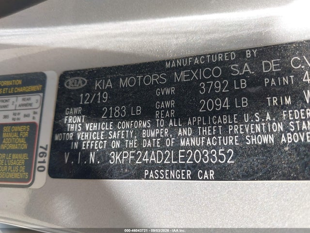 2020 KIA FORTE LXS 9
