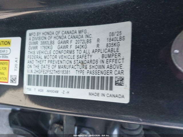2026 HONDA CIVIC SPORT 9