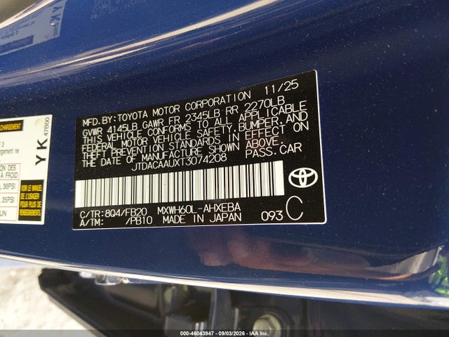 2026 TOYOTA PRIUS LE 9