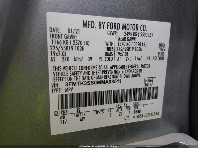 2021 FORD MUSTANG MACH-E PREMIUM 9