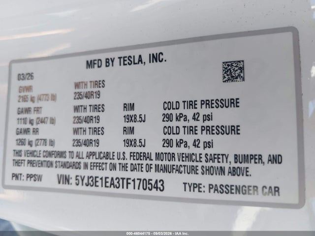 2026 TESLA MODEL 3 PREMIUM REAR-WHEEL DRIVE/REAR-WHEEL DRIVE 9