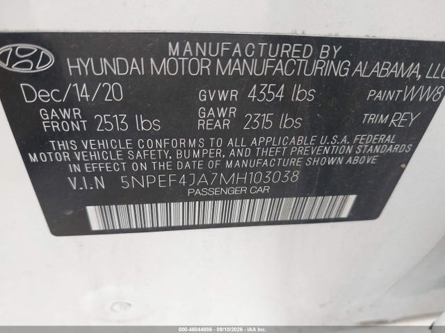 2021 HYUNDAI SONATA SEL 9