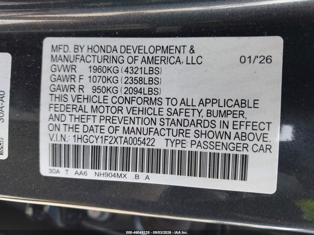 2026 HONDA ACCORD LX 9