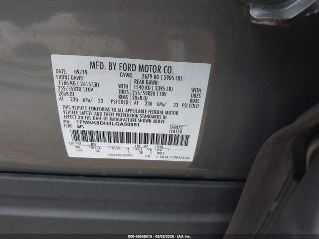 2020 FORD EXPLORER XLT 9