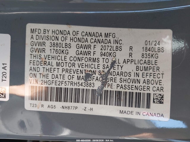 2024 HONDA CIVIC SPORT 9