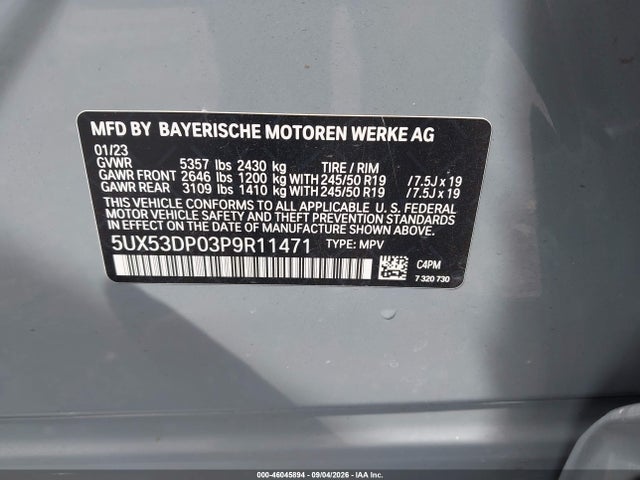 2023 BMW X3 XDRIVE30I 9