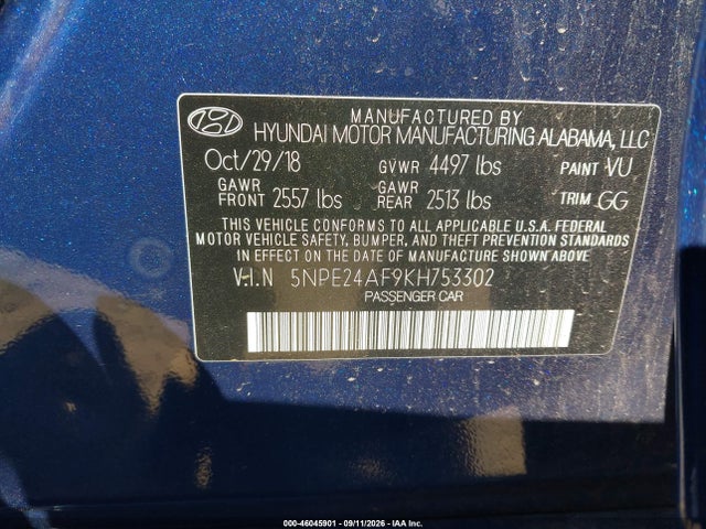 2019 HYUNDAI SONATA SE 9