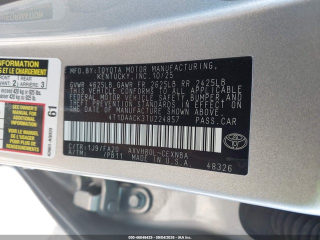 2026 TOYOTA CAMRY LE 9