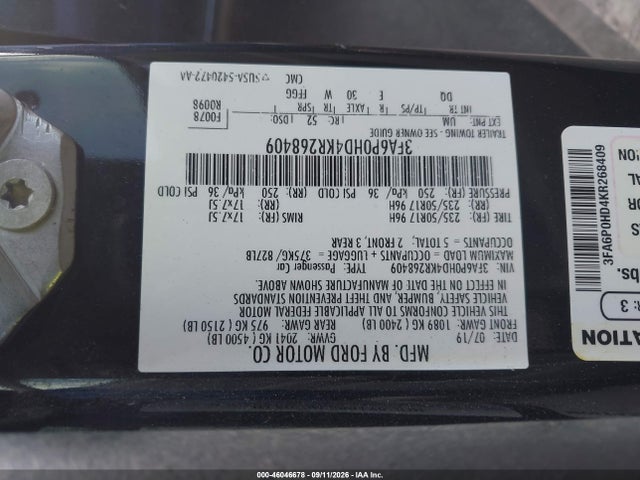 2019 FORD FUSION SE 9