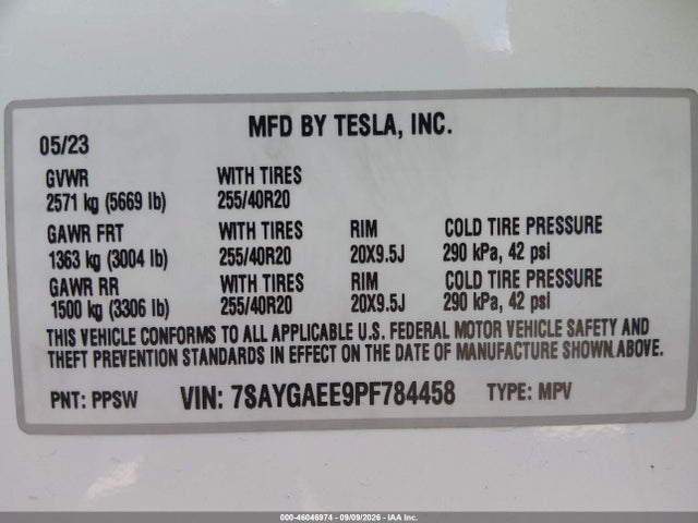 2023 TESLA MODEL Y AWD/LONG RANGE DUAL MOTOR ALL-WHEEL DRIVE 9