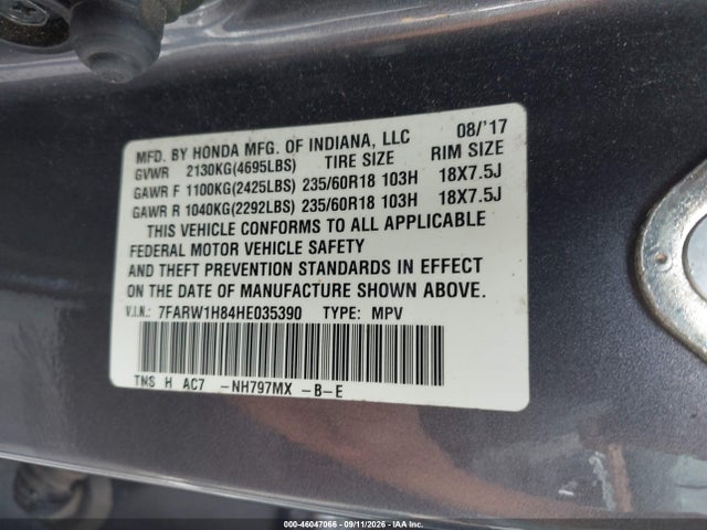 2017 HONDA CR-V EX-L/EX-L NAVI 9