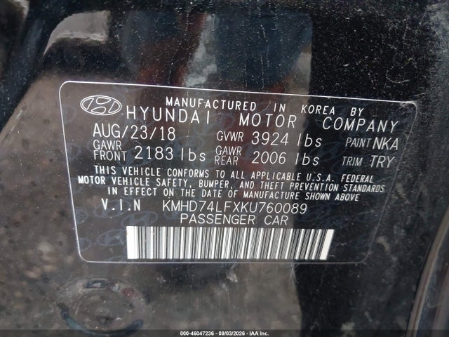 2019 HYUNDAI ELANTRA SE 9