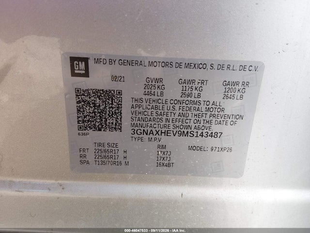 2021 CHEVROLET EQUINOX FWD LS 9