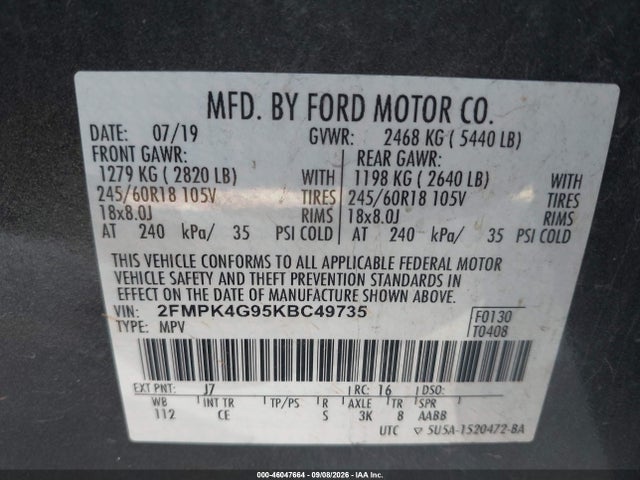 2019 FORD EDGE SE 9