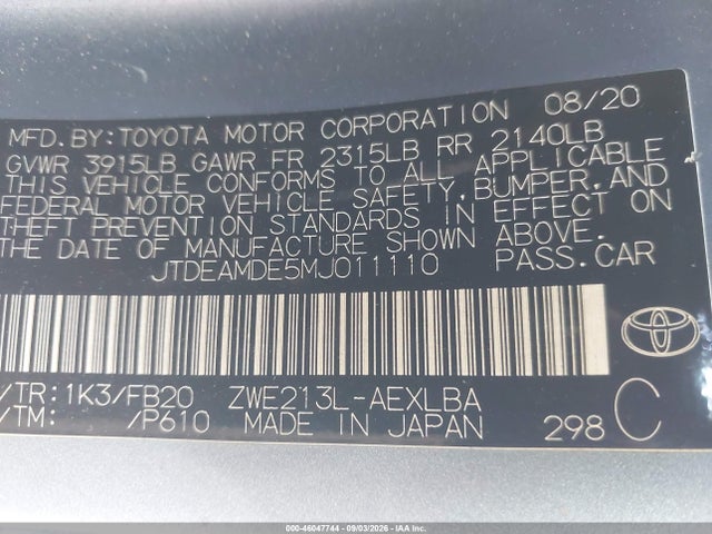 2021 Toyota COROLLA HYBRID LE 照片 9