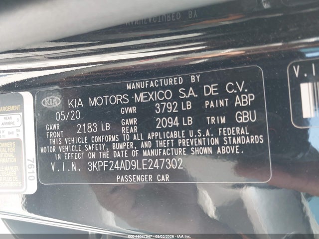 2020 KIA FORTE LXS 9