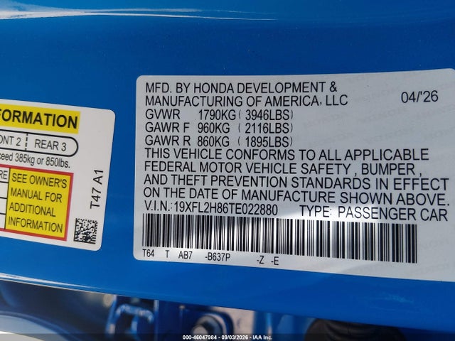 2026 HONDA CIVIC SPORT 9