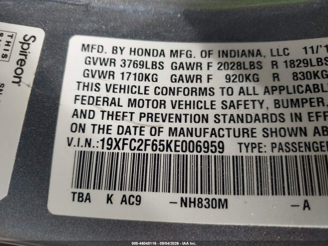 2019 HONDA CIVIC LX 9