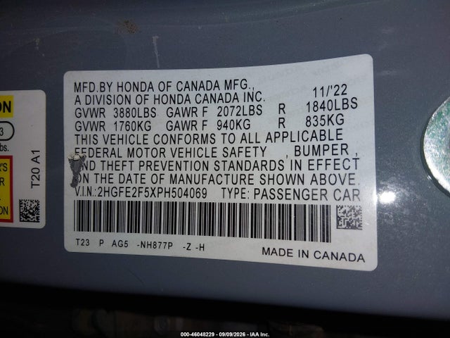 2023 HONDA CIVIC SPORT 9