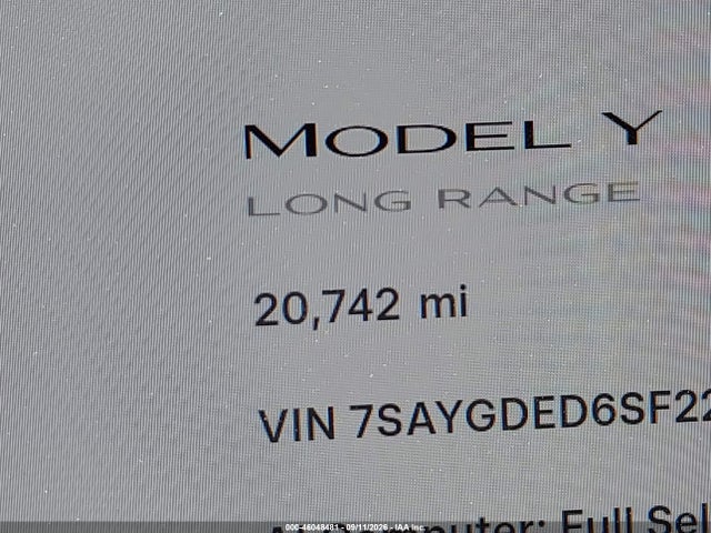 2025 TESLA MODEL Y LONG RANGE DUAL MOTOR REAR-WHEEL DRIVE 15