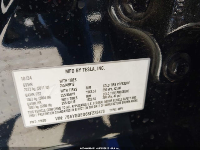 2025 TESLA MODEL Y LONG RANGE DUAL MOTOR REAR-WHEEL DRIVE 9