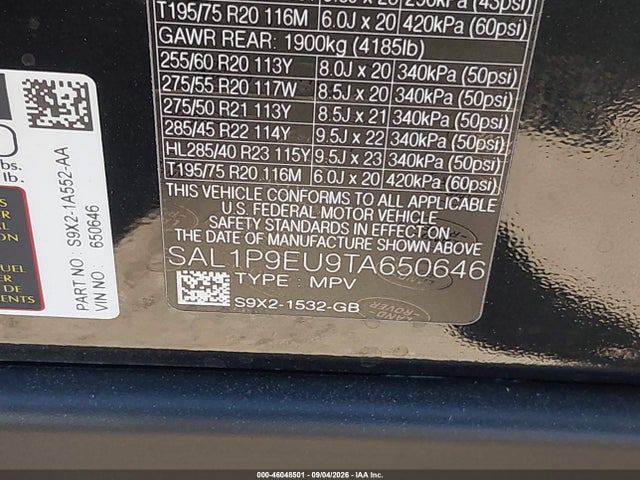 2026 LAND ROVER RANGE ROVER SPORT P360 SE 9